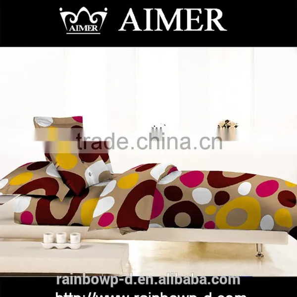 2014new Fashion Design Cotton Fabric Plain King Size Wholesale Bedding Set/printed Bed Sheet