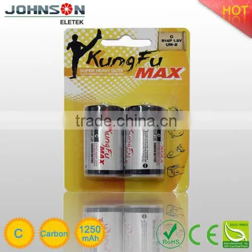 AA,AAA Zinc Carbon Battery 1.5v Dry Cell Battery R14 Um2 Battery