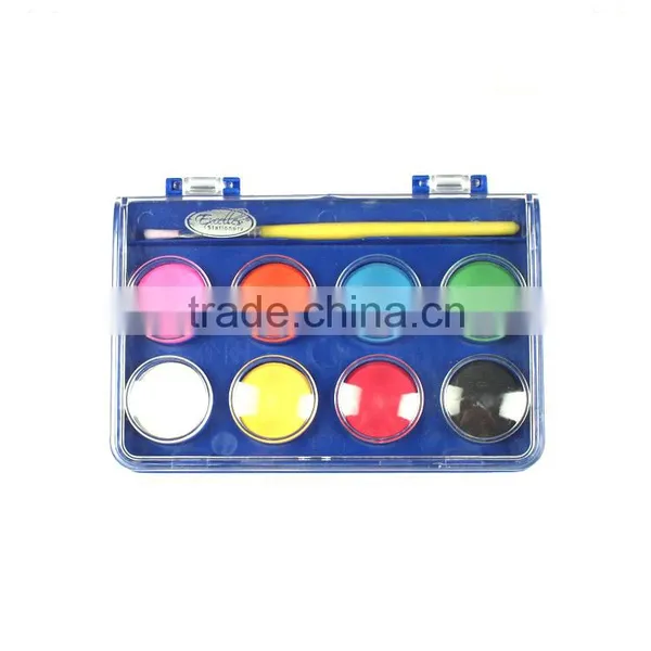 Best Quality Cheap 12Colors Dry Water Color Paint Set With Brush In Stock photo-4