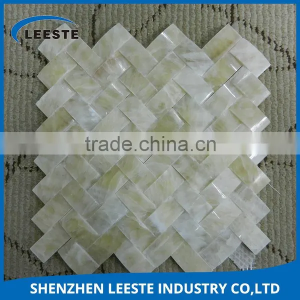 Triple Inspection System Guarantees Good Quality Honey Onyx China Mosaic Tiles photo-3