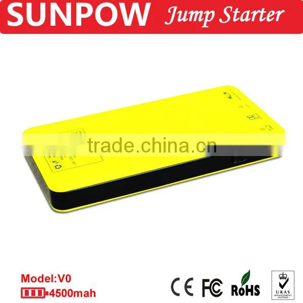 Sunpow 4500mAh Ultrathin and Slimmest 12v Car Jump Starter Mobile Power Bank Battery Booster With Air Compressor photo-4