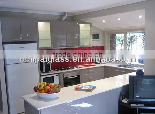 Decorative White Color Plaint Splashback Glass photo-2