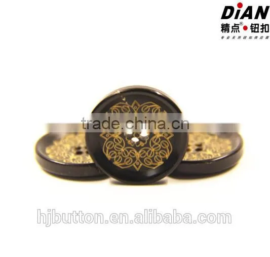 2016 Laser Flower Fashion Large Garment Horn Buttons for Wholesale photo-3