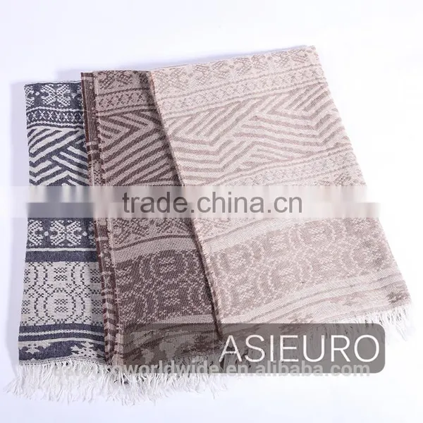 Fashion Jacquard Snowflake Scarf With Fringes, BSCI AND SEDEX photo-2