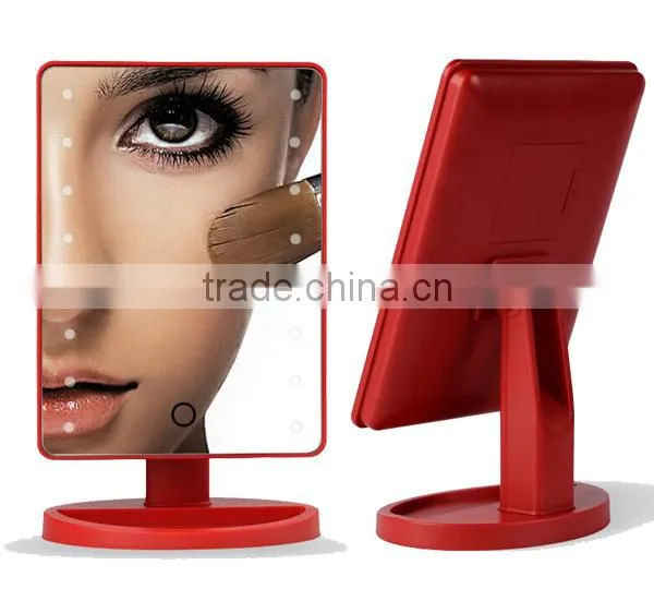 Touch Sensor Battery Operated Table Mirror With LED Light photo-3