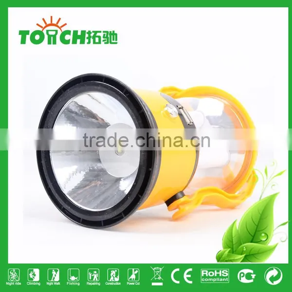 Vintage Design Red&Yellow Color ABS Plastic Lantern Solar LED Camping Light With 3w Torch Light photo-4