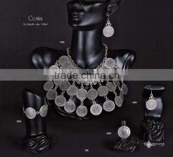 Ring Earring Bracelet Necklace Turkish Ottoman Antique Culture Jewelry Set Made in Turkey photo-2