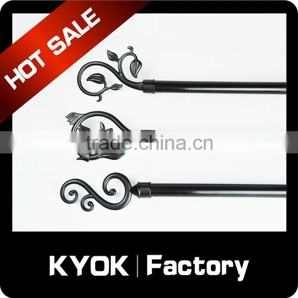 KYOK High Quality Cheapest Black Curtain Rod Set photo-5