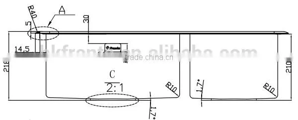 2016 New Design Double Bowl Steel Handmade Sink photo-3