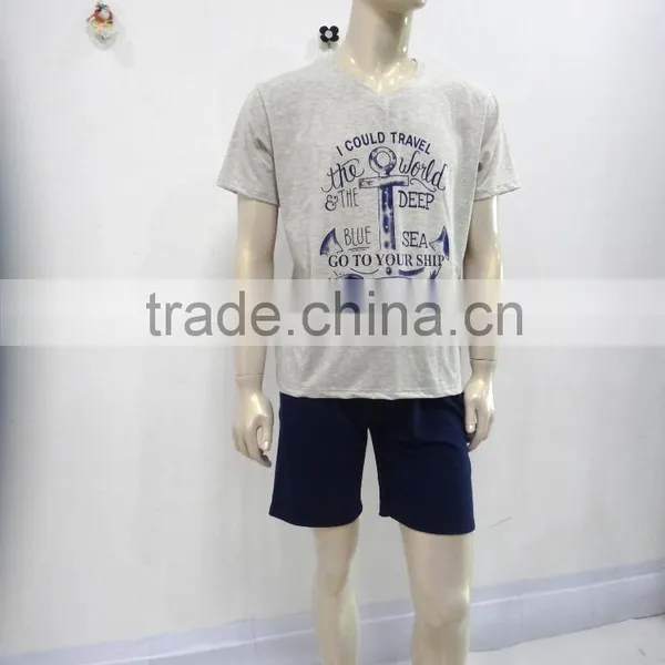 Leisure Personality Letter Top With Comfortable Cool Shorts Pajamas Men photo-3