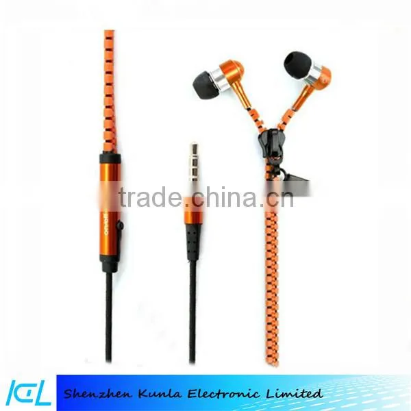 2015 Wholesale Zipper Earphone, Headset, Headphone for IOS&Android Smartphone, MP3 Player and PSP Gamer photo-2