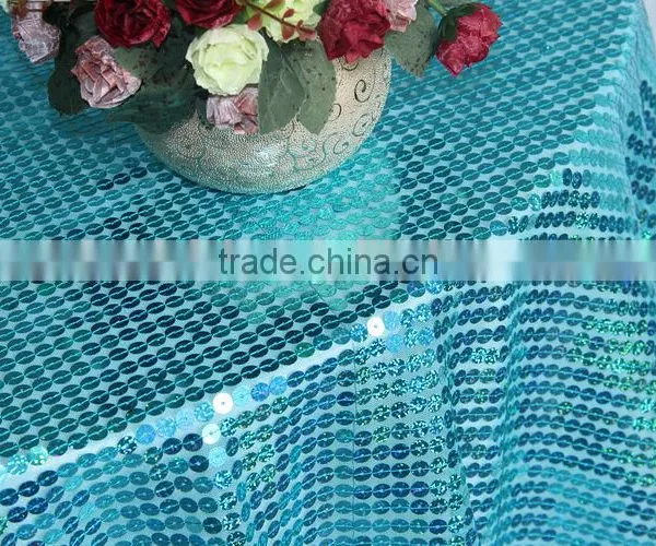 TURQUOISE TABLE LINEN /TURQUOISE SEQUIN TABLE LINEN photo-3