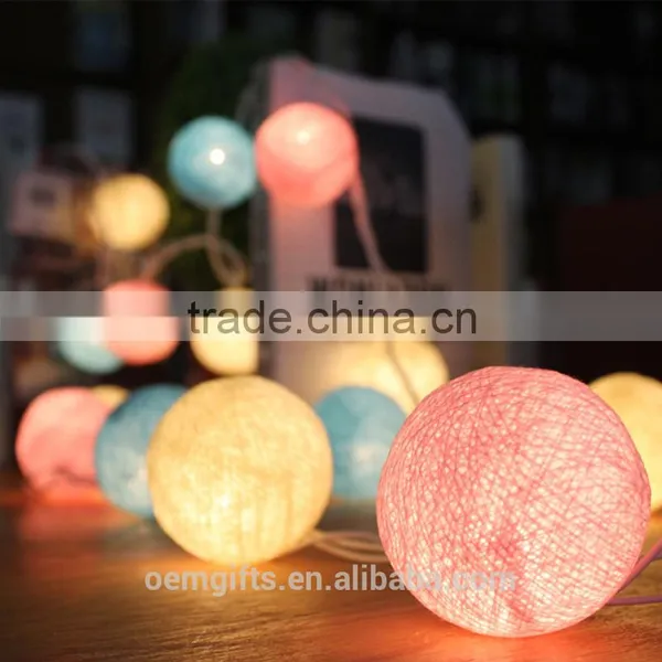 Colorful 35 LEDs Round Cotton Yarn Ball Cotton Ball LED Light String For Wedding And Christmas Decoration Use