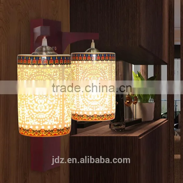 Loft Style Les Double Wall Lamp Industrial Antique Wall Light Lamp Ceramic Wood Vintage Wall Light photo-2