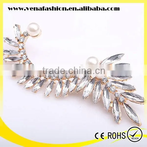 Cute Design Large Rhinestone Cover Ear Cuff Earrings photo-6