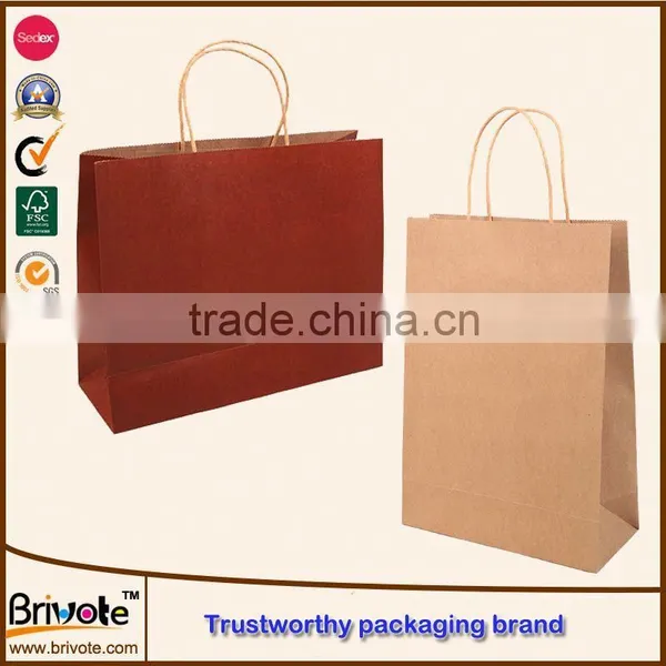 Stand up Mini Kraft Paper Gift Bag Brown Kraft Paper Carrier Bags Brown Kraft Paper Bags photo-2