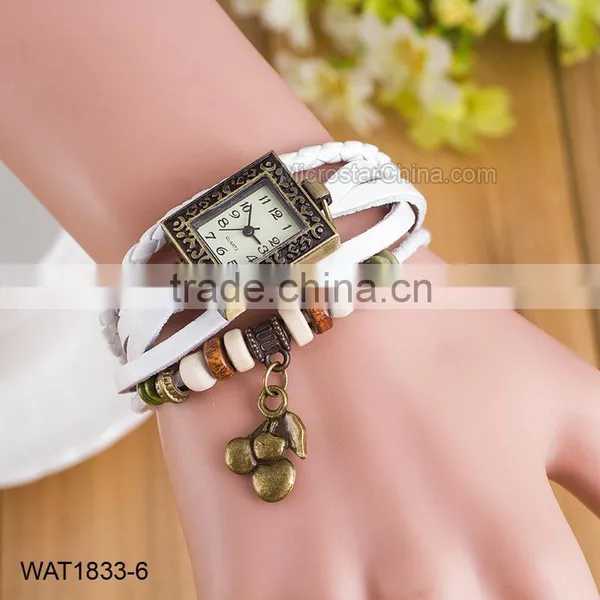 Promotional Vintage Fashion Leather Ladies Bracelet Wrist Watches photo-5