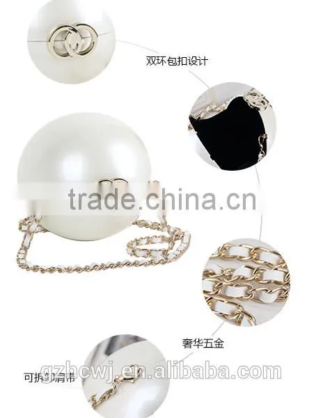 Customized Pearl Ball Shaped Acrylic Evening Women's Bag photo-3