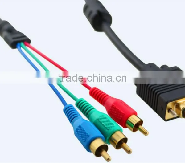 High Quality Gold Plated 3rca to Vga Cable