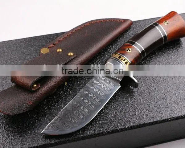 OEM Damascus Blade Handmade Small Hunting Knife photo-6