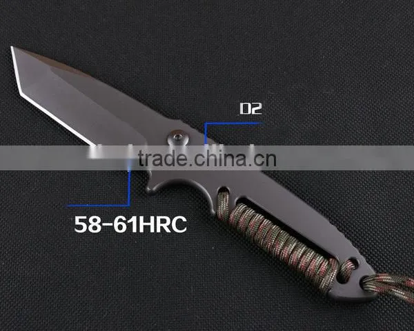 OEM Full Tang D2 Steel Military Knife With Survival Rope photo-4