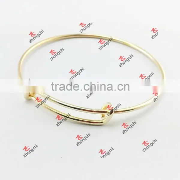 Adjustable Brass Wire Bangles Gold Plated Expandable Wire Bangle Gifts photo-3