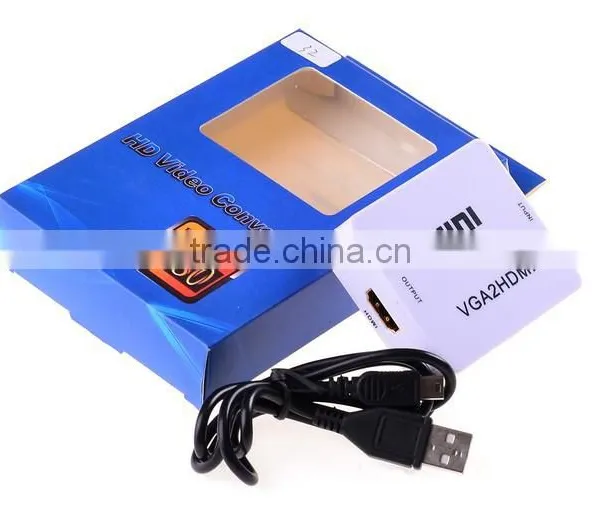 Hot Sell Mini VGA TO HDMI Converter , Vga2hdmi Converter Dengan With Audio 1080P 3D photo-6