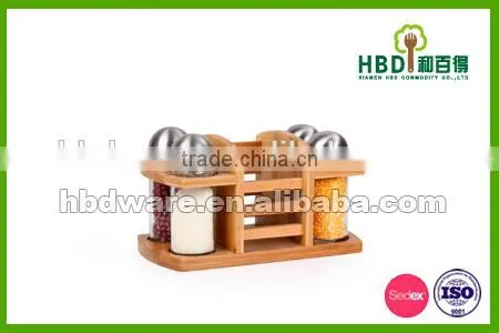 2016 Best Selling Premium Custom Made Glass Bottle Spice Rack Set,salt and Pepper Shakers photo-3