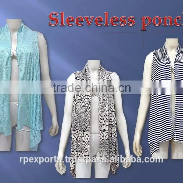 New Fancy Multi Sleeveless Poncho