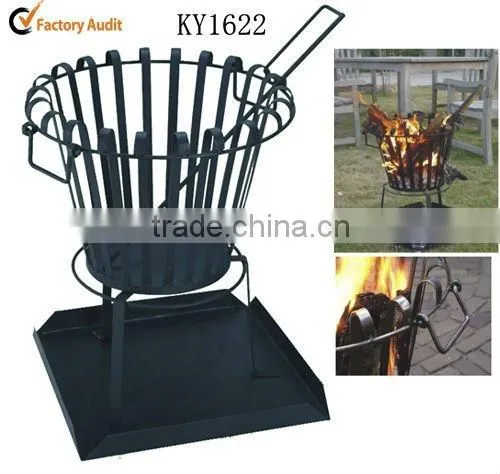 Fire pit cast iron bbq grills basket bbq grill grill basket