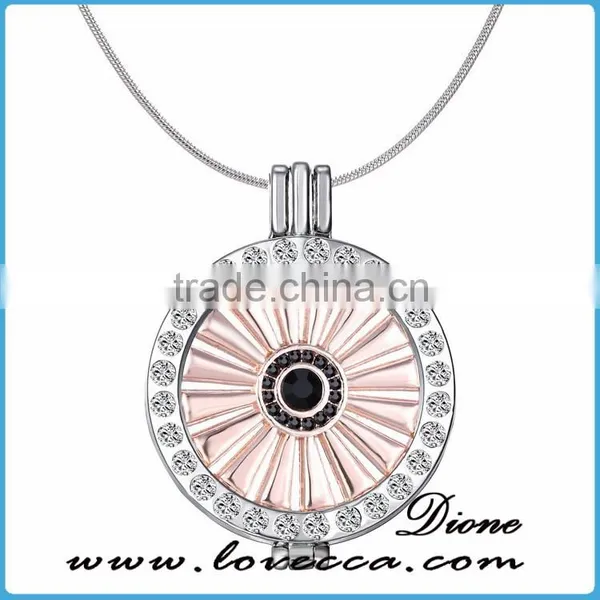 DIY Customized Round Coin Blank Beautiful Gold Pendant Necklaces photo-4