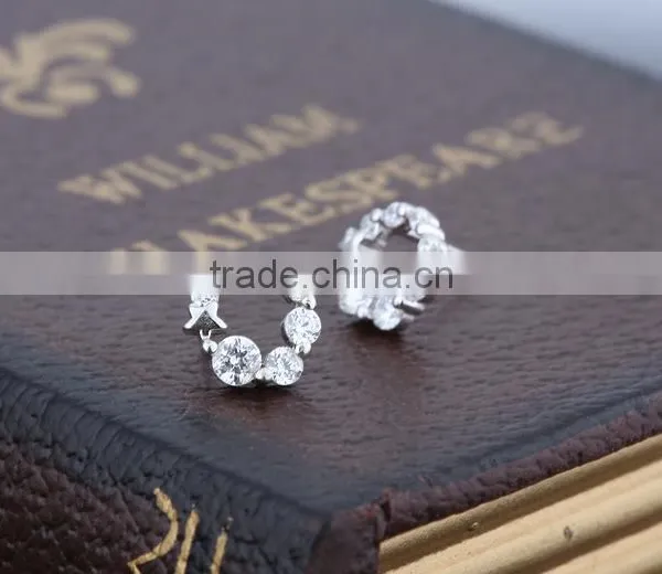 2016 Fashion Bar Setting Star Earrings With Zircon Stone for Women photo-4