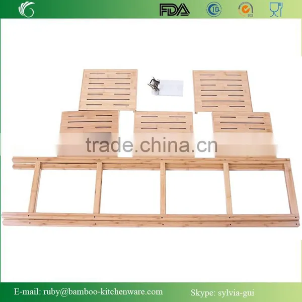 Bamboo Bathroom Tower 5-Shelf Towel Storage Standing Rack Shelving photo-4