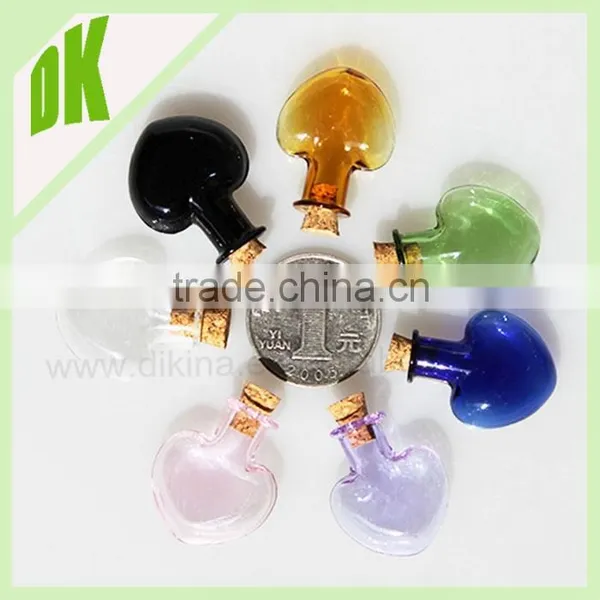 20ml 10ml 5 2ml Wide Mouth Tiny Jars/ Small Vials With Cork/ Caps/ Hook/ Chain. Clear Empty Colored Essential Oil Glass Bottle