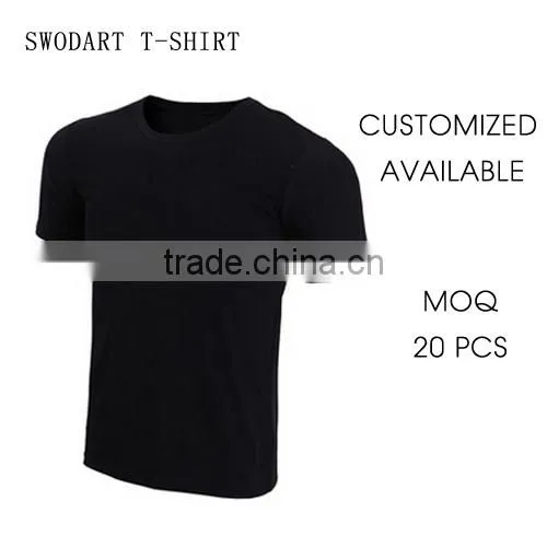2016 Customized Design Man Black Sports Shirt Wholesale T-shirts Low MOQ t Shirts Sports Shirt Fashion Style T-shirt