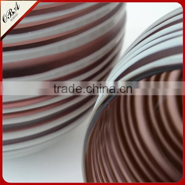 Best Selling Handmade Purple Carved Glass Vase With White Stripe photo-4