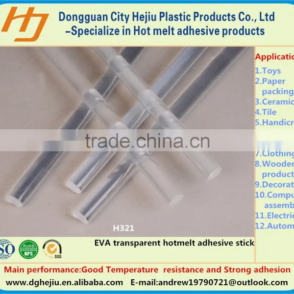 Light Blue Transparent Rubber Hot Melt Glue Stick
