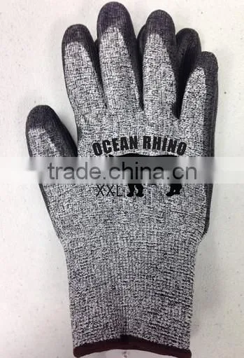 pu Palm Coated HPPE Glass Fiber Safety Gloves photo-5