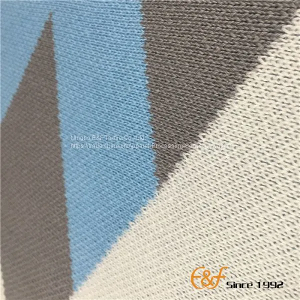High-quality Cotton Thick Lines Jacquard Knitted Blanket photo-3