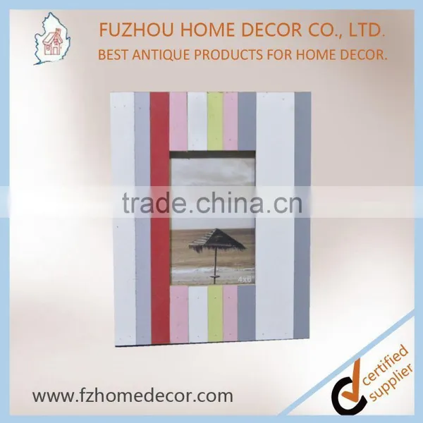 Terse Style Wooden Painting Photo Frame With Color Stripe for Decoration or Gift photo-2