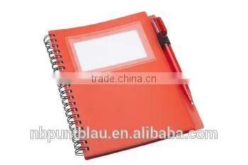 Plastic Covered Notebook With 70 Striped Sheets Ballpoint Pen photo-5