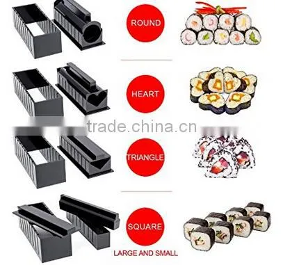 Sushi Making Kit With Rice Press Mold Set. Various Shapes Sizes-Round Mickey Mouse Ears-Perfect Roll Maker Tools photo-2
