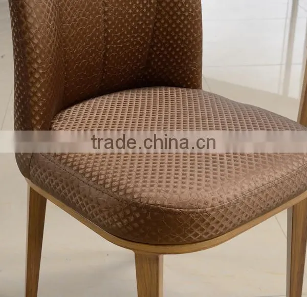 High Quality Woodgrain Stainless Steel Leather Dining Chair LQ-QT200 photo-4
