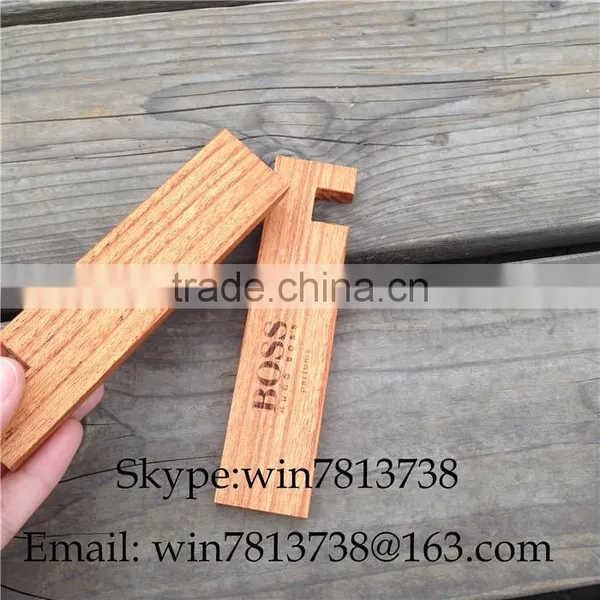 Wood Stand With Logo Desktop Support Holder Creative Wood Stand Base For Ipad photo-3