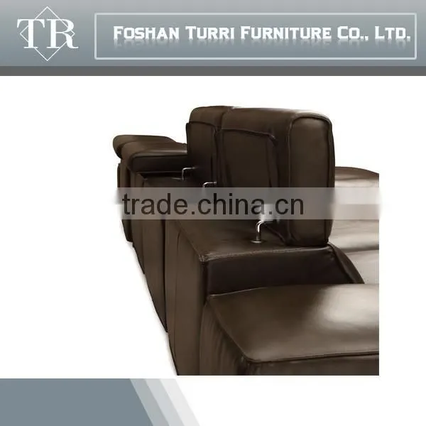 Italian Comfortable Brown Color Corner Leather Sofa photo-3