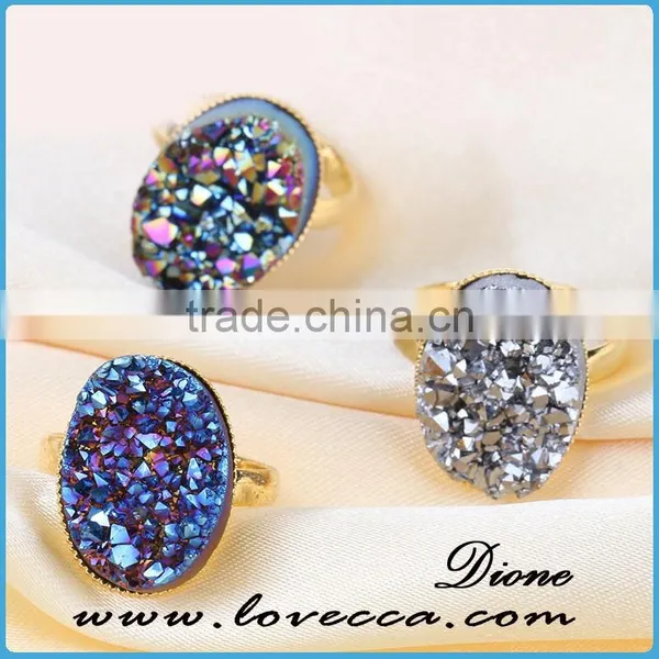 China Factory Direct Wholesale Druzy Rings Amethyst Jewelry photo-2
