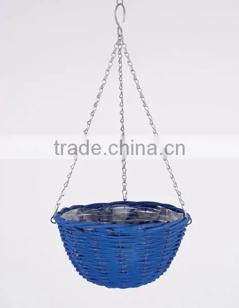 Set of 3 French Countryside Decorative Light Blue Willow Hanging Basket Planters photo-4