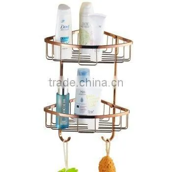 Rose Gold Basket Continental Bathroom Shelves Corner Bathroom Shelves photo-2