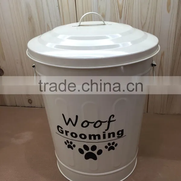75L Large Vintage Galvanized Metal Trash Can Garbage Bin Waste Bin With Handle photo-5