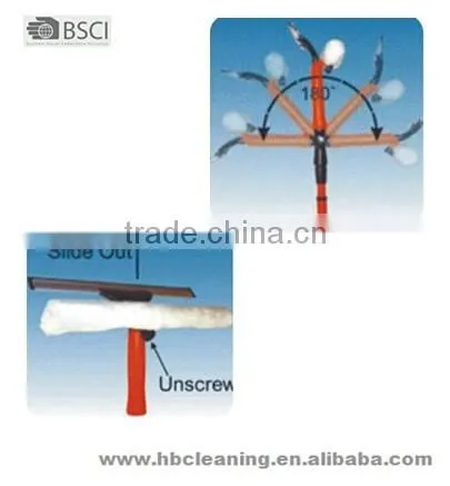 BSCI 3 in 1window Squeegee With Corner Broom, Chinese Manufactuer3.5m Window Cleaner Kit, Rotational Connector Window Wiper photo-2